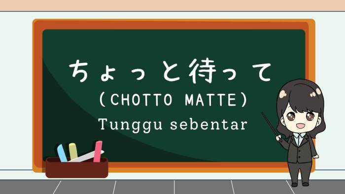 Arti 'Chotto Matte Kudasai' dalam Bahasa Jepang