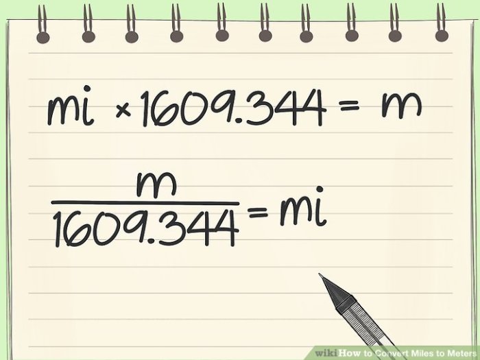 Kilometers miles convert example steps